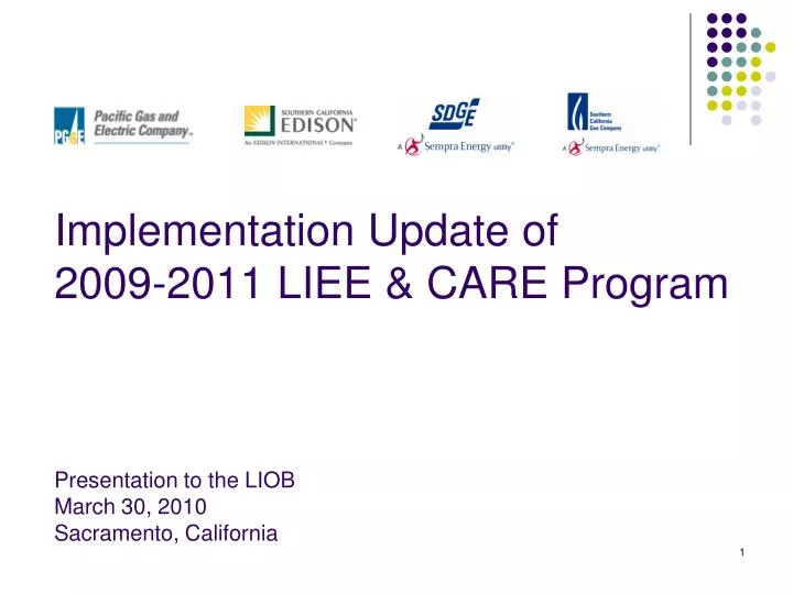 implementation update of 2009 2011 liee care program