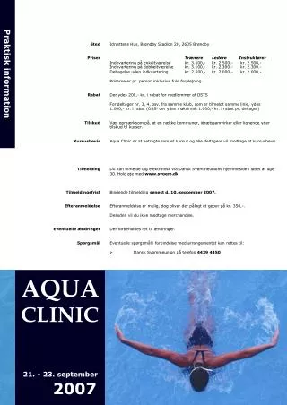 AQUA CLINIC 21. - 23. september 2007