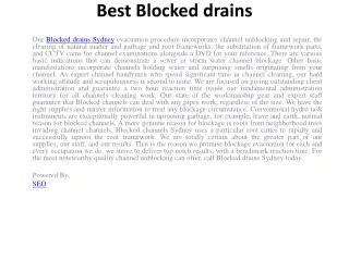 Best Blocked drains
