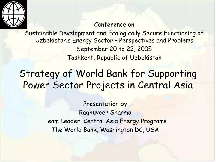 strategy of world bank for supporting power sector projects in central asia