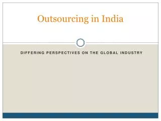 Outsourcing in India