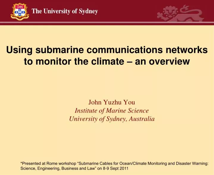 using submarine communications networks to monitor the climate an overview