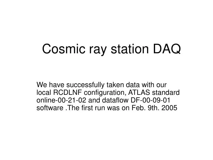 cosmic ray station daq