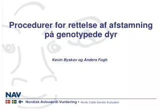 procedurer for rettelse af afstamning p genotypede dyr