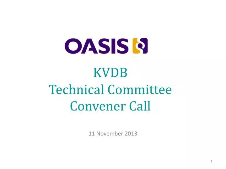 kvdb technical committee convener call