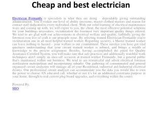 Cheap and best electrician