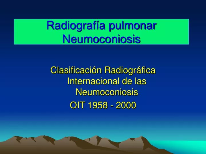 radiograf a pulmonar neumoconiosis
