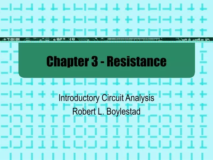 chapter 3 resistance