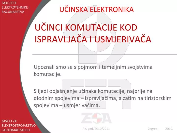 u inci komutacije kod ispravlja a i usmjeriva a