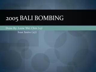 2005 Bali bombing