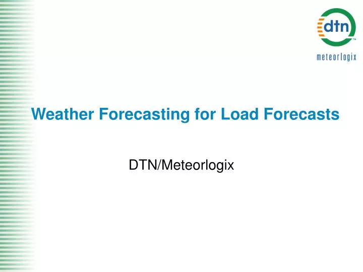weather forecasting for load forecasts