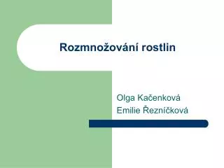 rozmno ov n rostlin