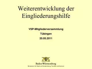 weiterentwicklung der eingliederungshilfe