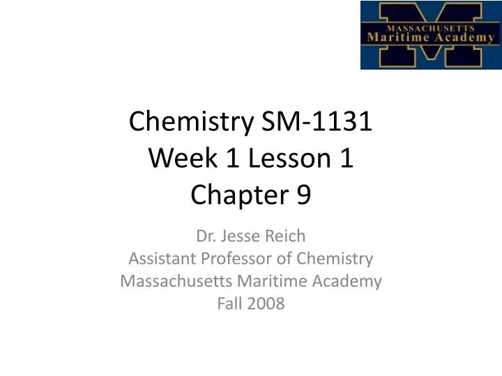 chemistry sm 1131 week 1 lesson 1 chapter 9