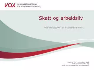 skatt og arbeidsliv