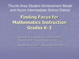 Finding Focus for Mathematics Instruction Grades K-2