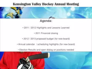 Kensington Valley Hockey Annual Meeting