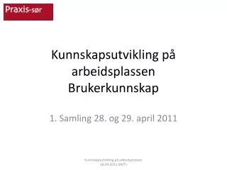 kunnskapsutvikling p arbeidsplassen brukerkunnskap