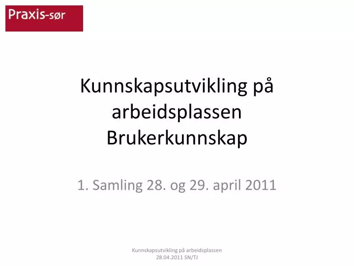 kunnskapsutvikling p arbeidsplassen brukerkunnskap