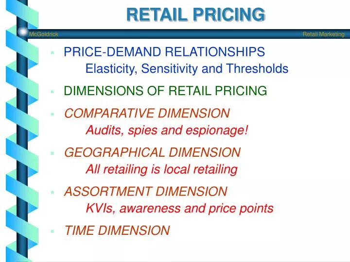 retail pricing