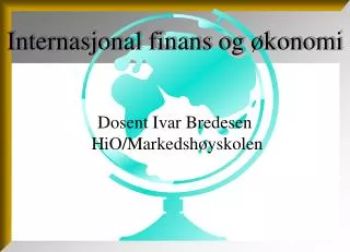 internasjonal finans og konomi