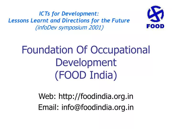 foundation of occupational development food india