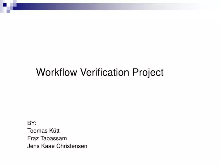 workflow verification project