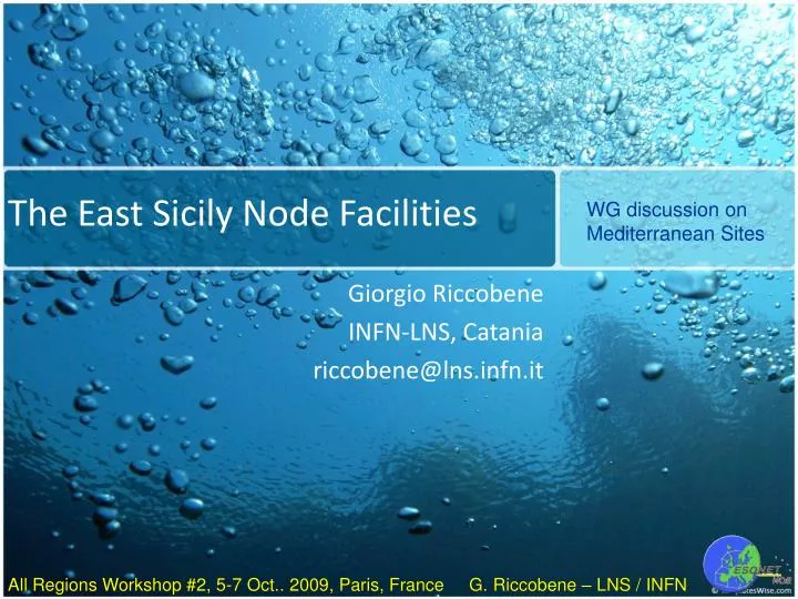 the east sicily node facilities