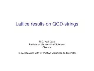 Lattice results on QCD-strings