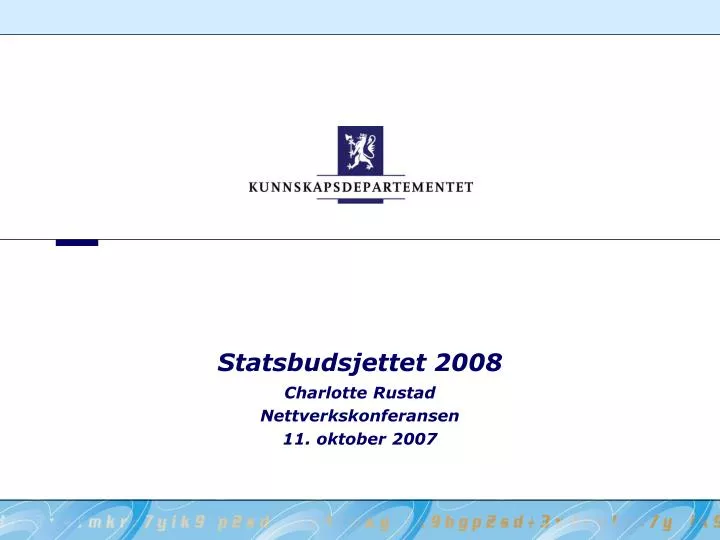statsbudsjettet 2008