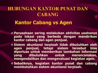 kantor cabang vs agen