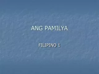 ang pamilya
