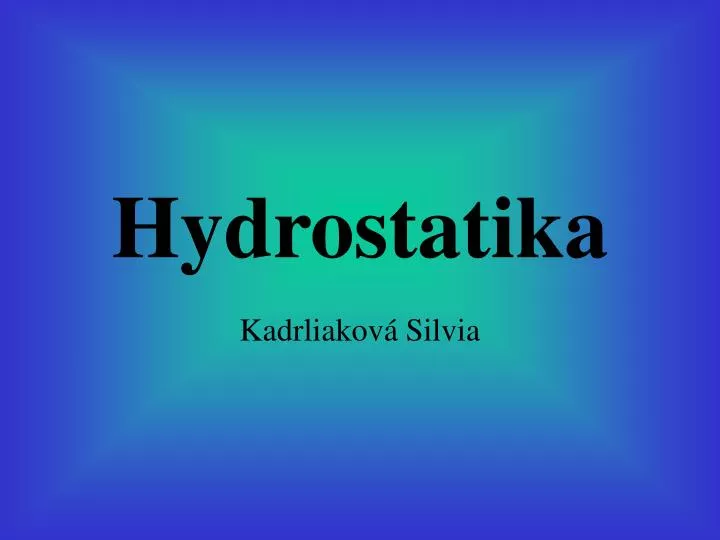 hydrostatika