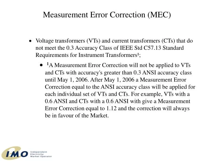 measurement error correction mec
