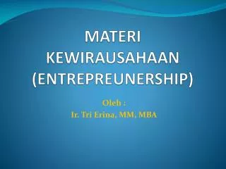 materi kewirausahaan entrepreunership