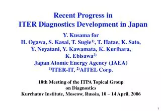 Recent Progress in ITER Diagnostics Development in Japan