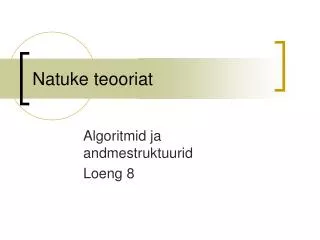 natuke teooriat