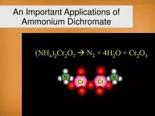 An Important Applications of Ammonium Dichromate