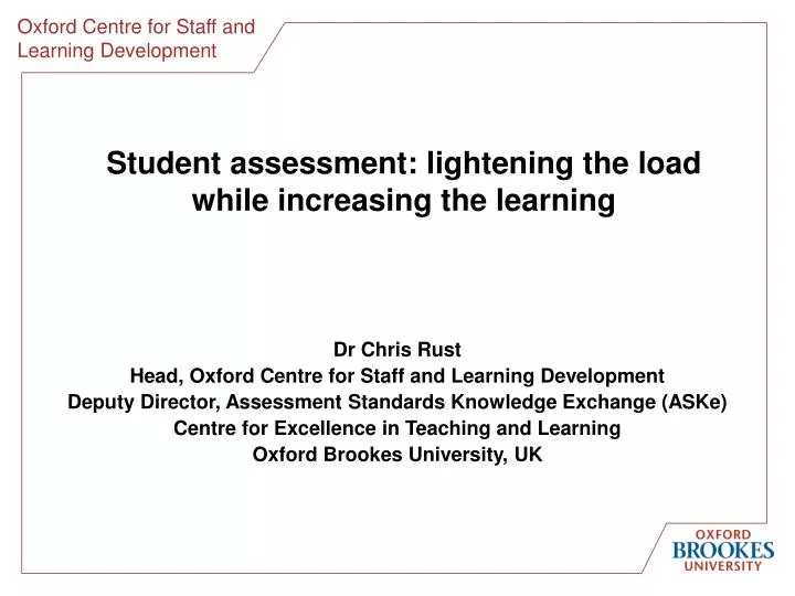 student assessment lightening the load while increasing the learning