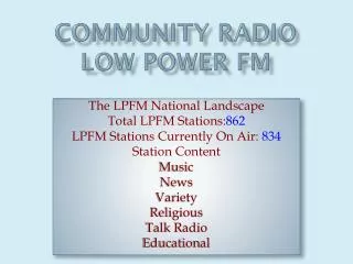Community Radio low Power Fm