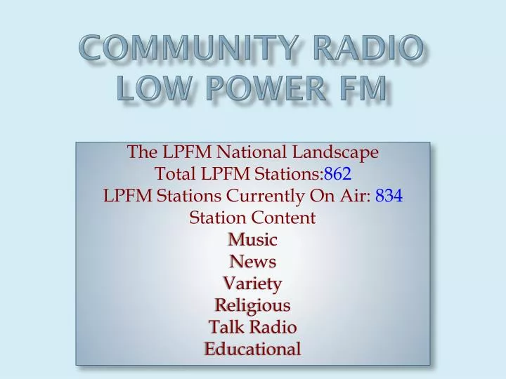 community radio low power fm
