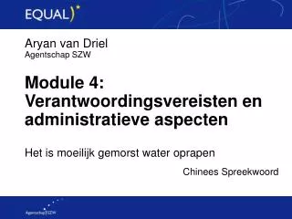 module 4 verantwoordingsvereisten en administratieve aspecten