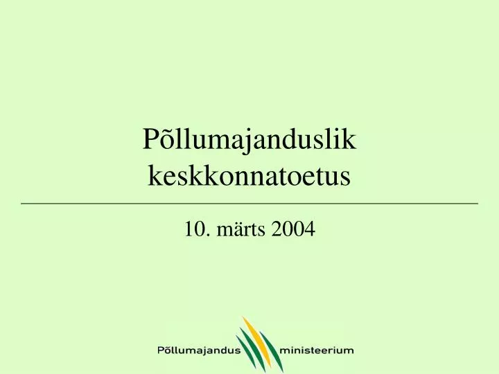 p llumajanduslik keskkonnatoetus