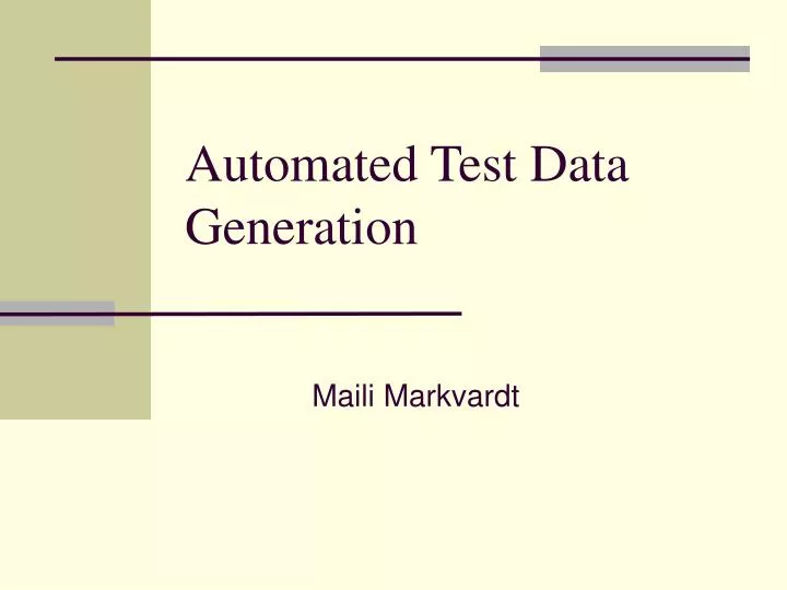 automated test data generation
