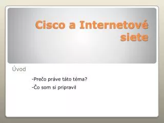 cisco a internetov siete