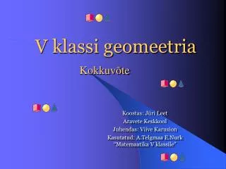 v klassi geomeetria