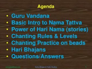Guru Vandana Basic Intro to Nama Tattva Power of Hari Nama (stories)