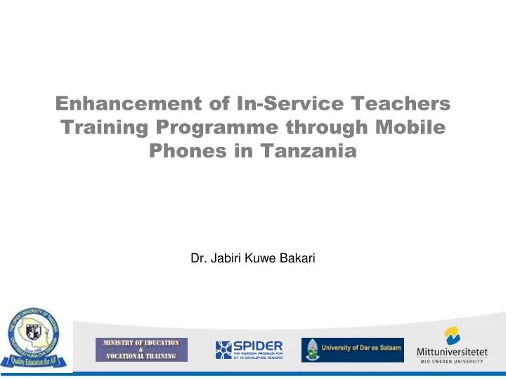 enhancement of in service teachers training programme through mobile phones in tanzania