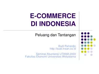 E-COMMERCE DI INDONESIA
