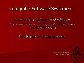 Integratie Software Systemen